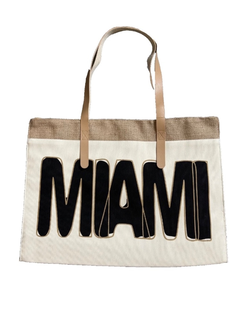 Robin Ruth Miami Tote Bag Off-White, Tan, Black & Gold NWT